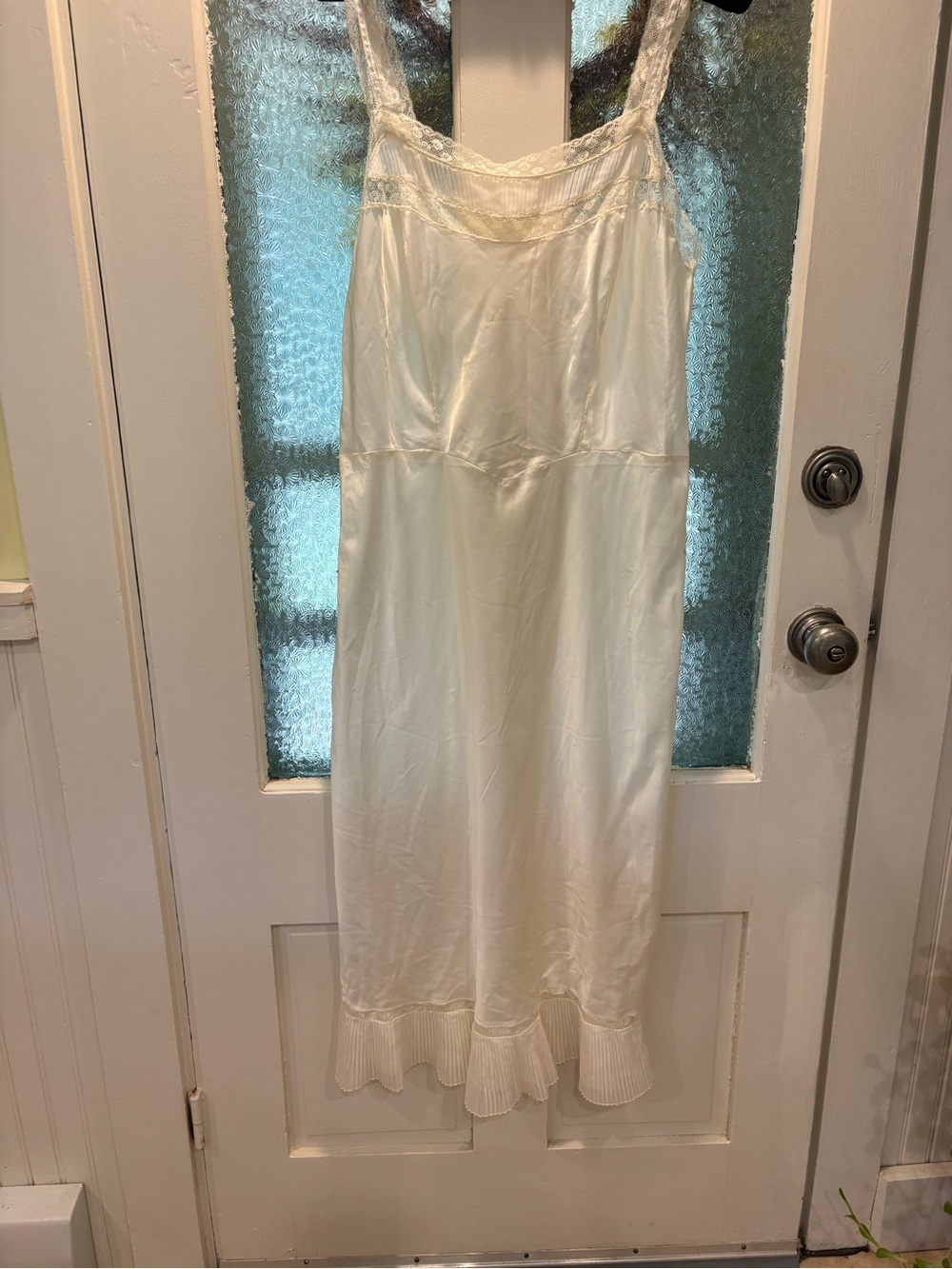 Ivory Lace-Trim Slip Vintage Handmade